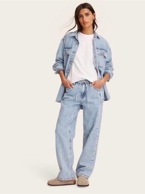 Mid-Rise Drawstring Baggy Jeans - Parke x Target Light Wash